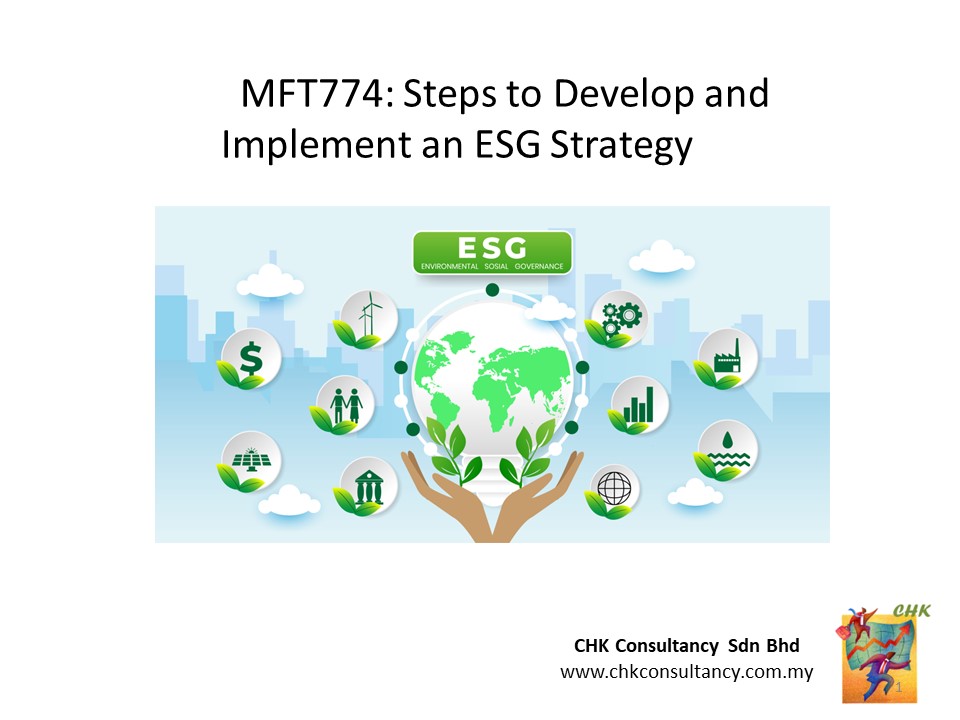 KSY774: Steps to Develop and Implement an ESG Strategy